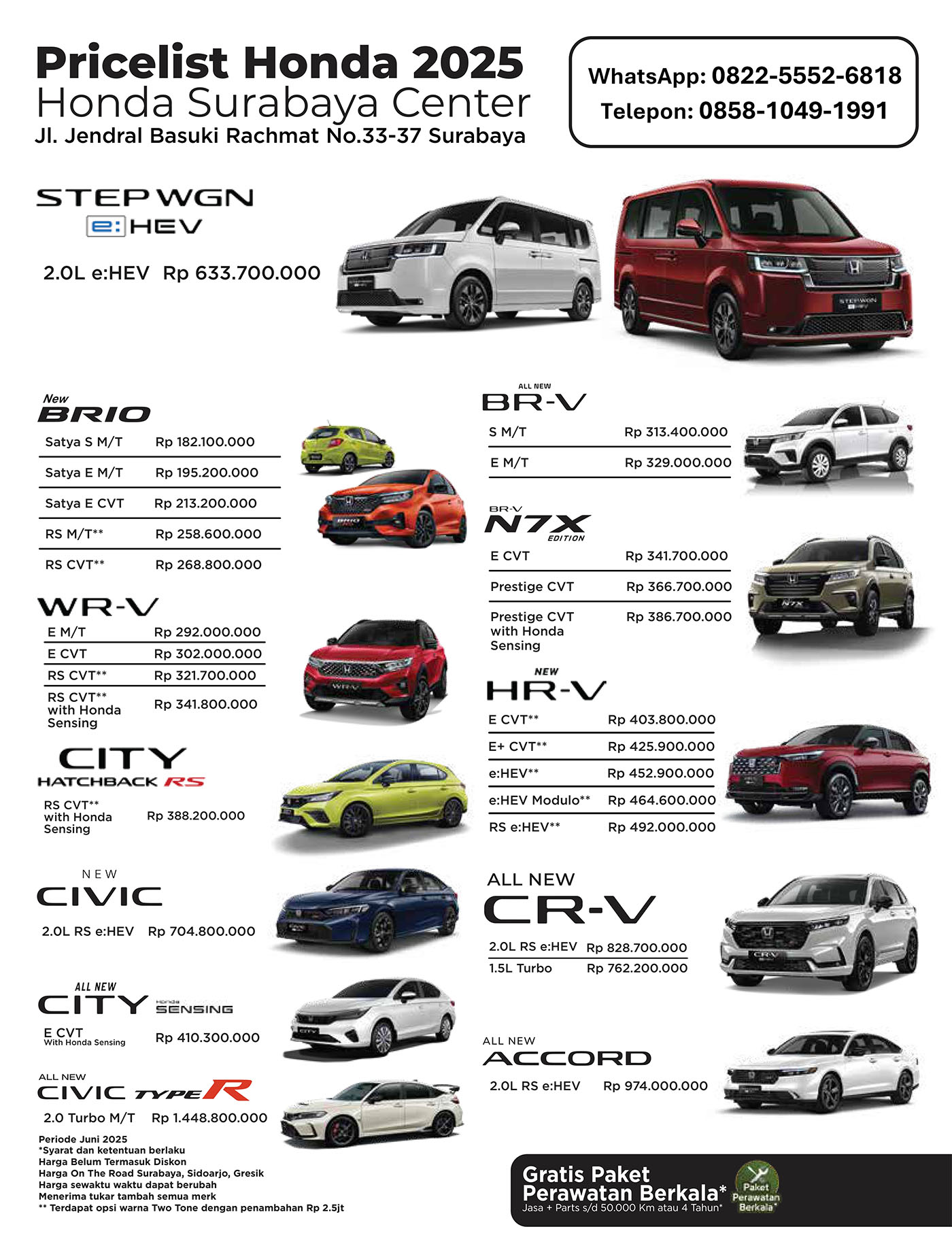 harga pricelist honda 2025